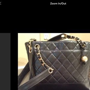 CHANEL Black Matorasse Chain Tote Shoulder handbag
